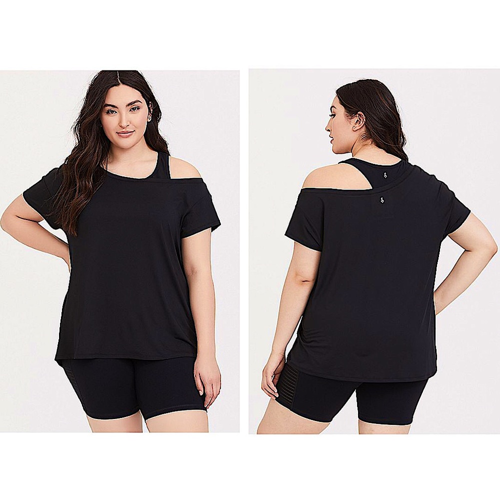 TORRID Black Performance Jersey Active Tee 2X